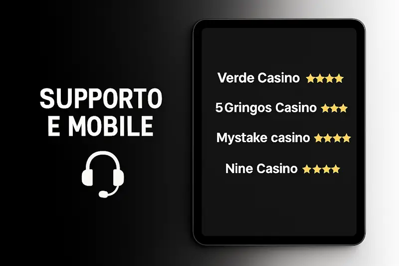 Supporto e mobile nei casino online stranieri non aams